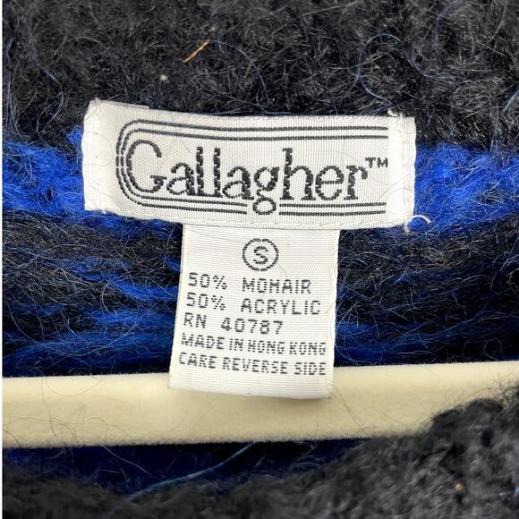 Vintage Gallagher Mohair Blend Geometric Sweater Women's Size Small 80s 90s - Picture 13 of 13